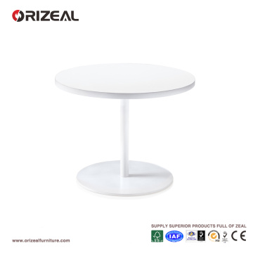 Orizeal Petite table basse ronde, table d&#39;appoint en bois blanc (OZ-OTB002)